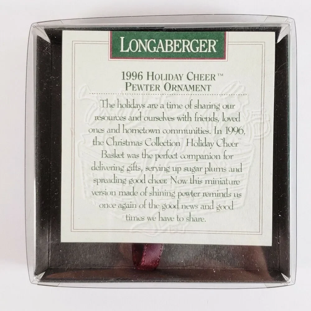 Longaberger Basket Ornaments Holiday Cheer 1996 Pewter Christmas Angels Star